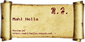 Mahl Hella névjegykártya